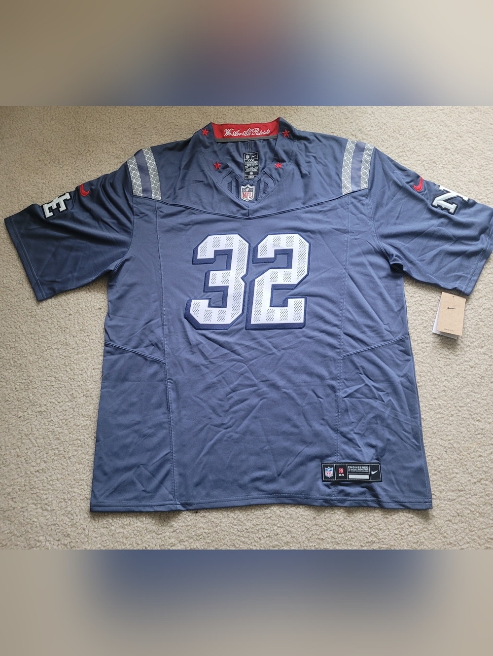Nike New England Patriots TreVeyon Henderson #32 Stitched NFL Jersey Men 3XL